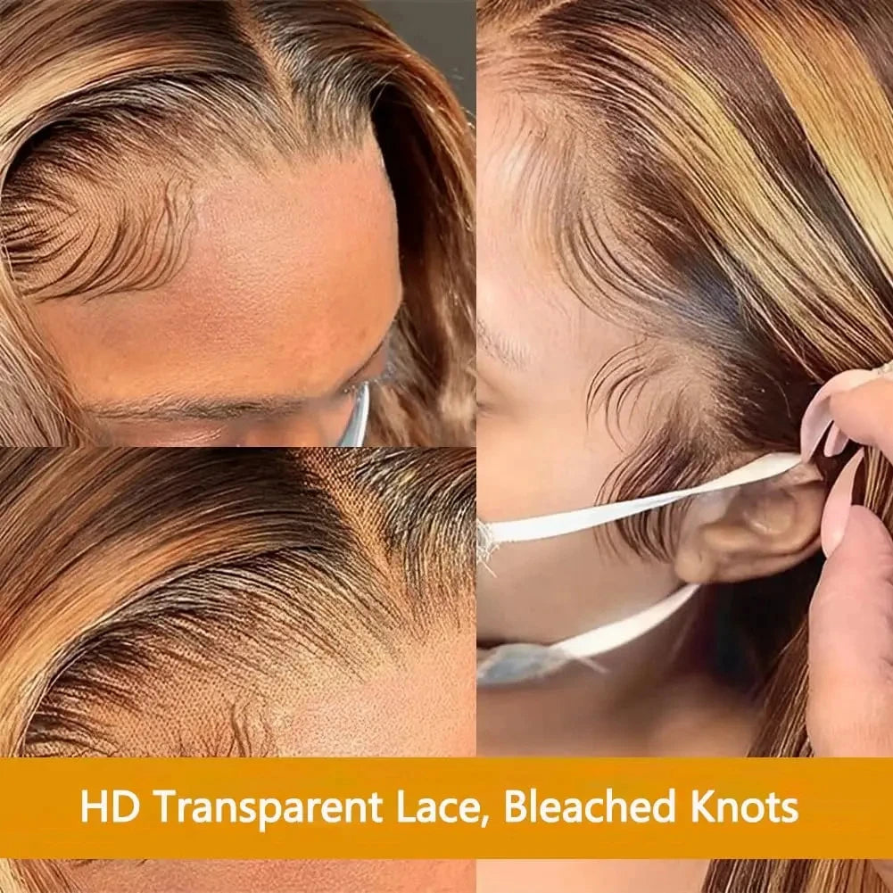 #27 Honey Blonde 13X4 Transparent Lace Frontal Wig