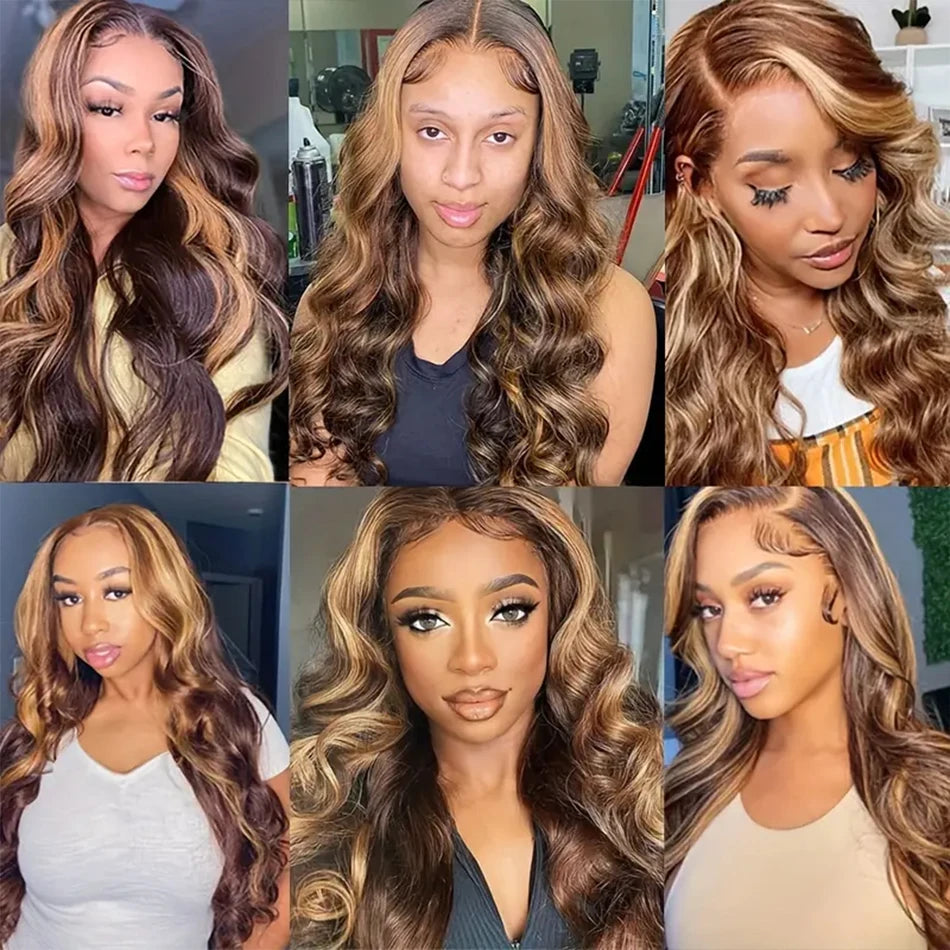 P4/27 Highlight Human Hair Bundles Body Wave Ombre Blonde Human Hair Bundles Extensions Wavy Brazilian Human Hair Bundles Weave