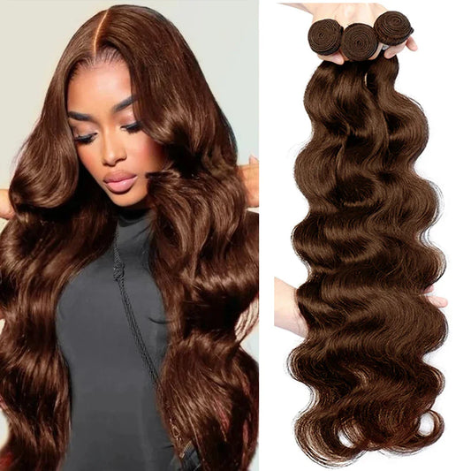 #4 Bundles of Dark Brown Body Waves Women's Remy Hair Extensions 100% Human Hair Bundles