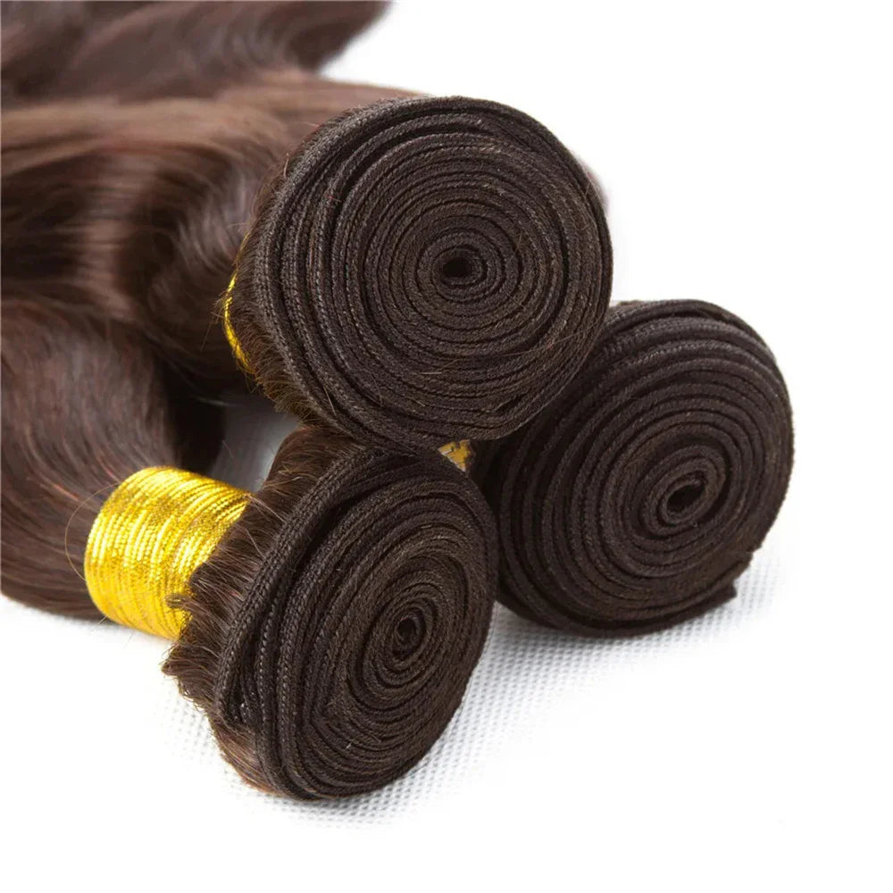 #4 Bundles of Dark Brown Body Waves Women's Remy Hair Extensions 100% Human Hair Bundles